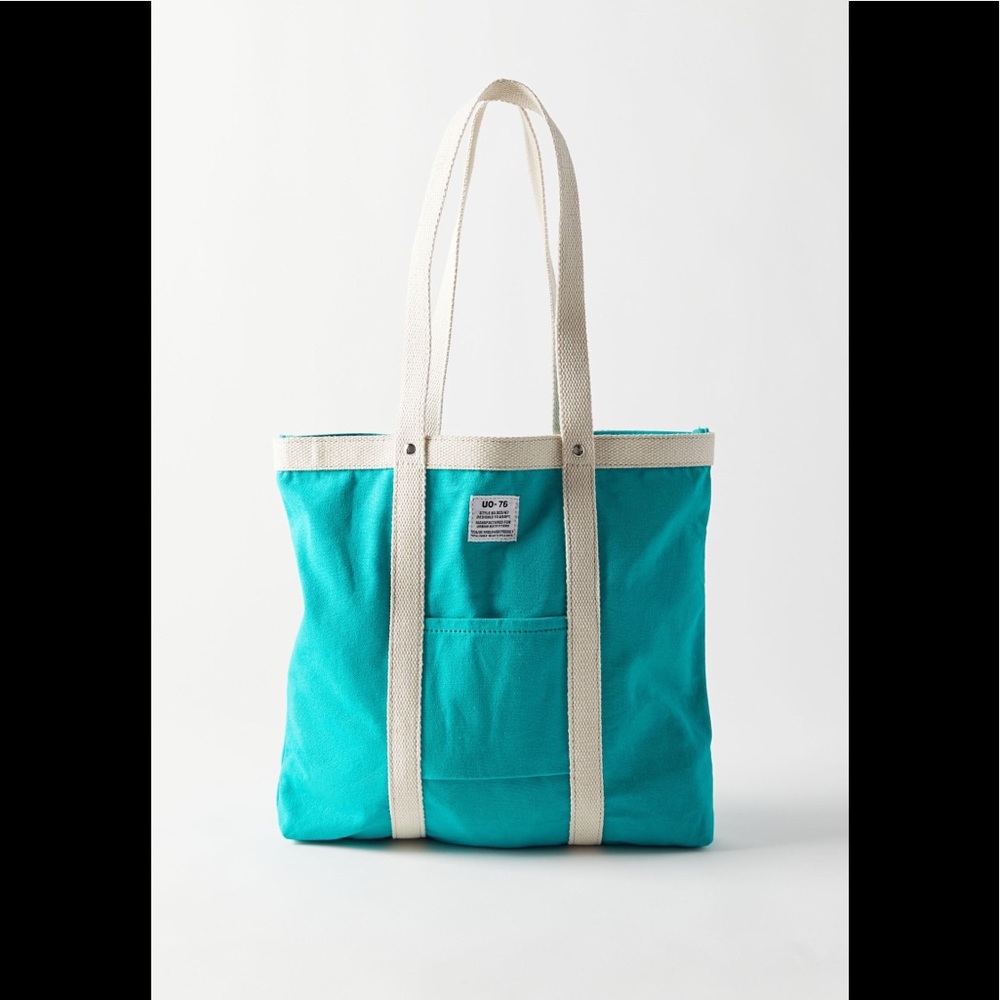 UO Tommy Colorblock Tote Bag Turquoise